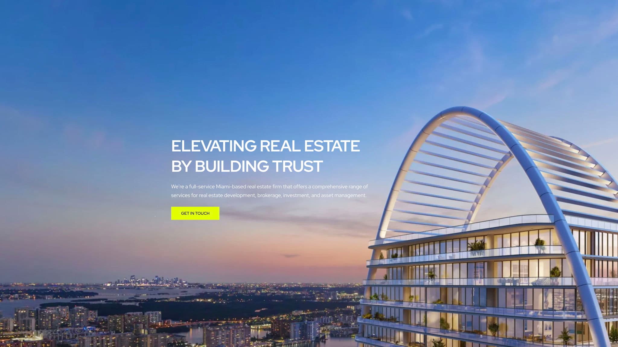 Hero Image of website