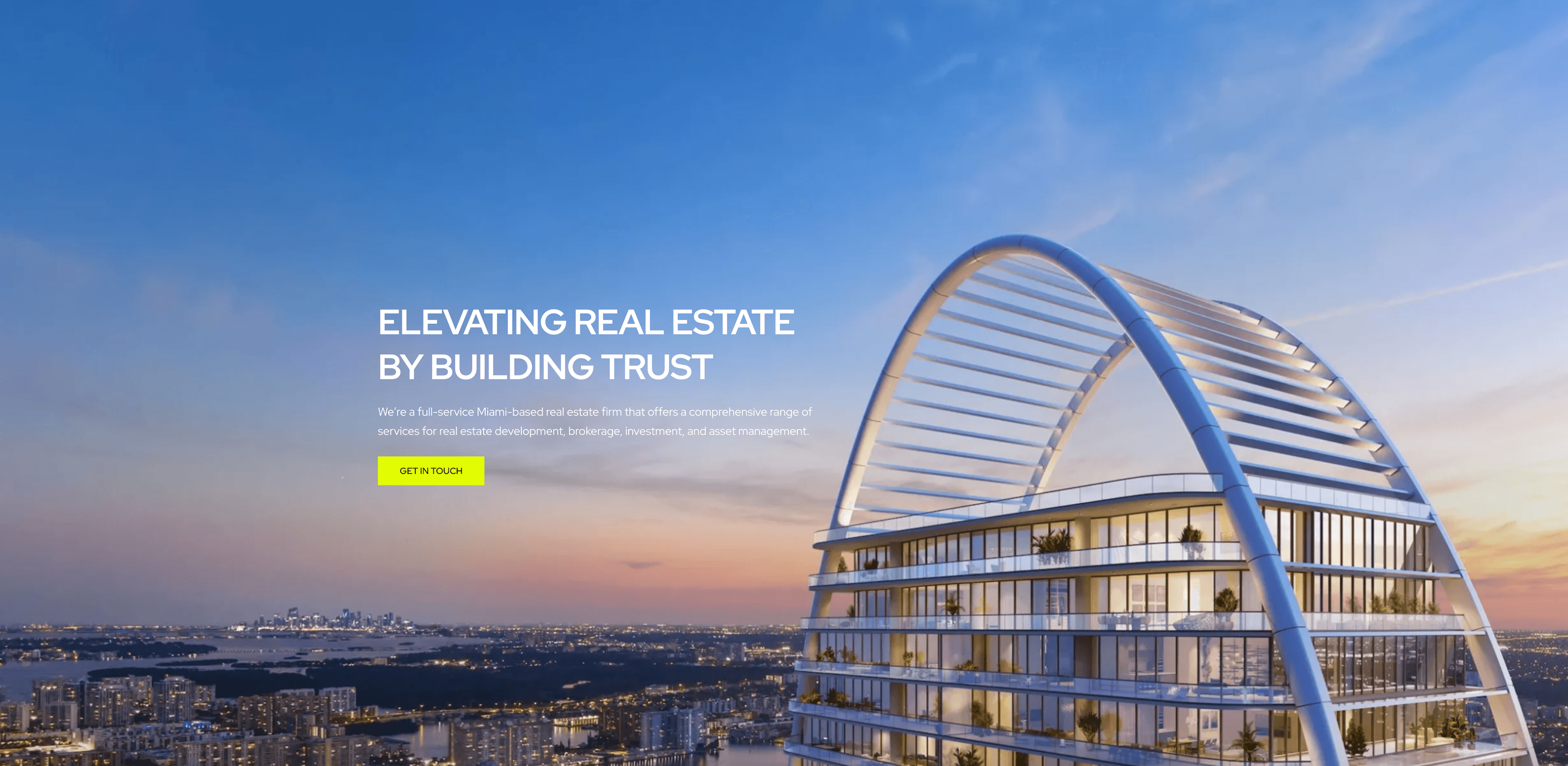 Hero Image of website